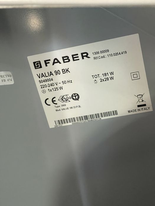 Hota decorativa Faber VALIA 90 BK