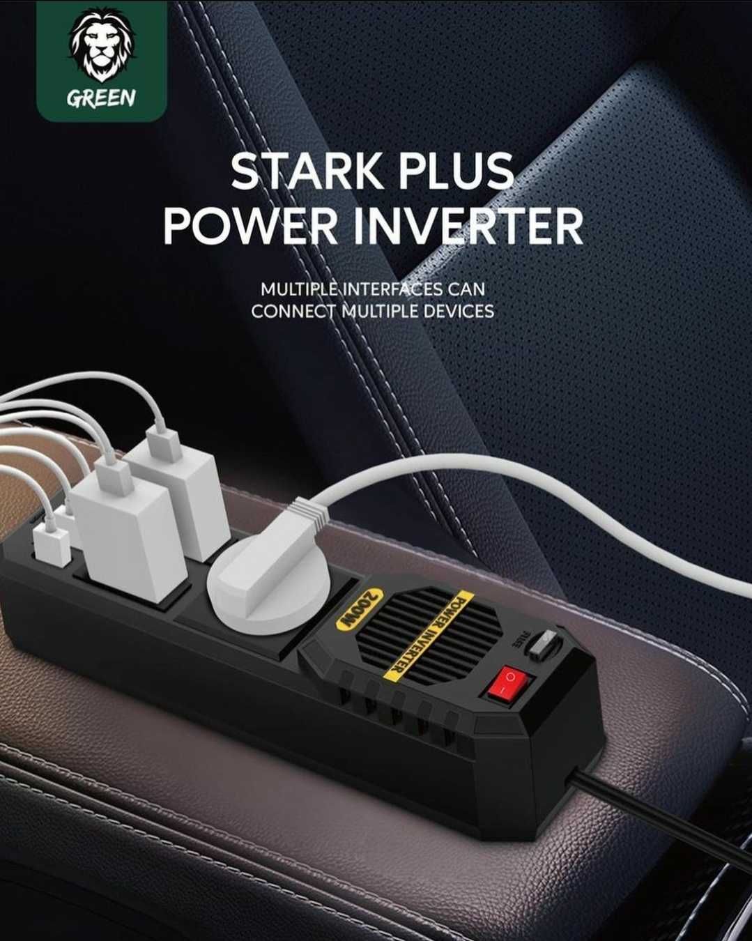 Green Lion Stark Plus Power Inverter 200W/ V12 Автомобильный Инвертор