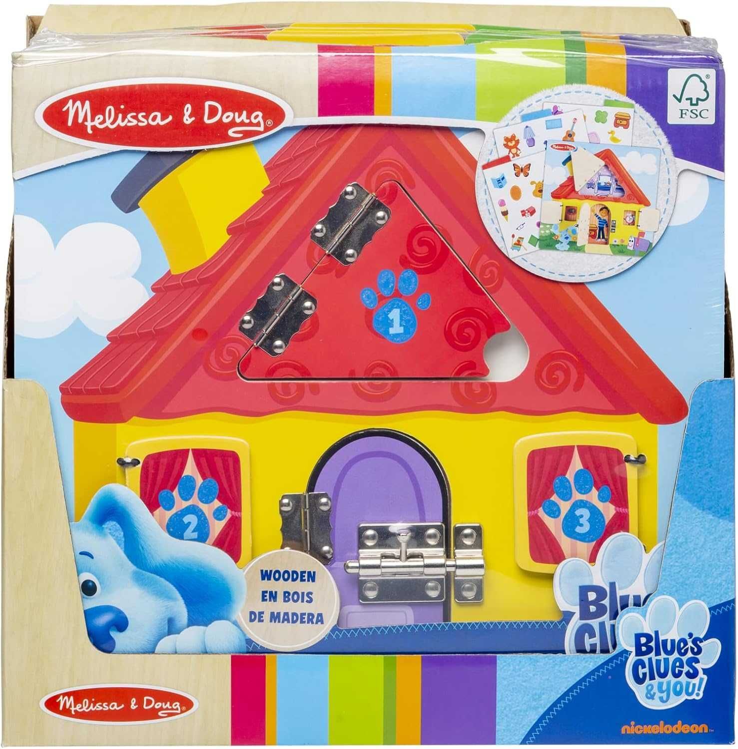 Дървена дъска за активности Дървен пъзел Melissa & Doug - 6 вида