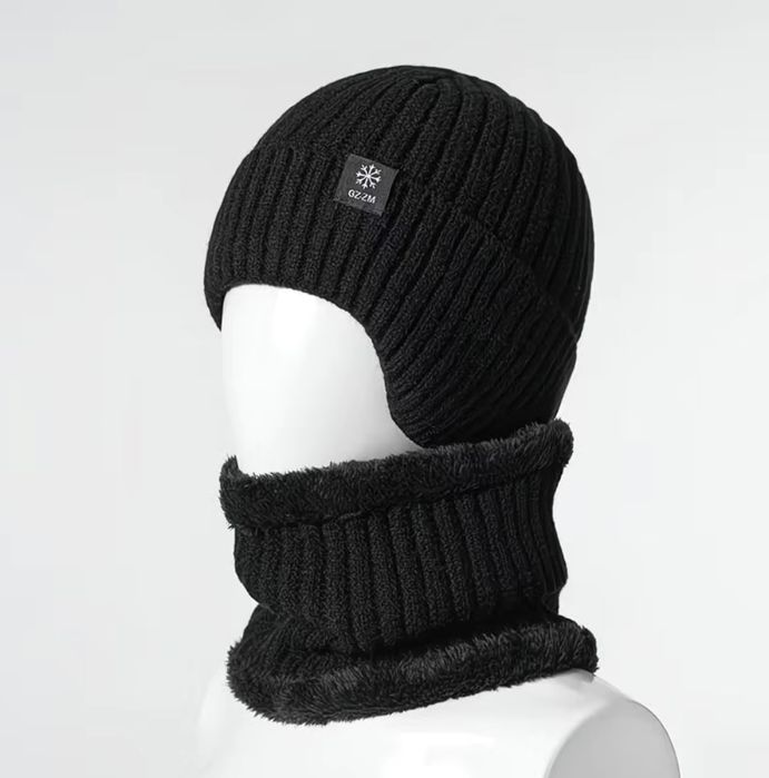 Зимний шапка с горловиком