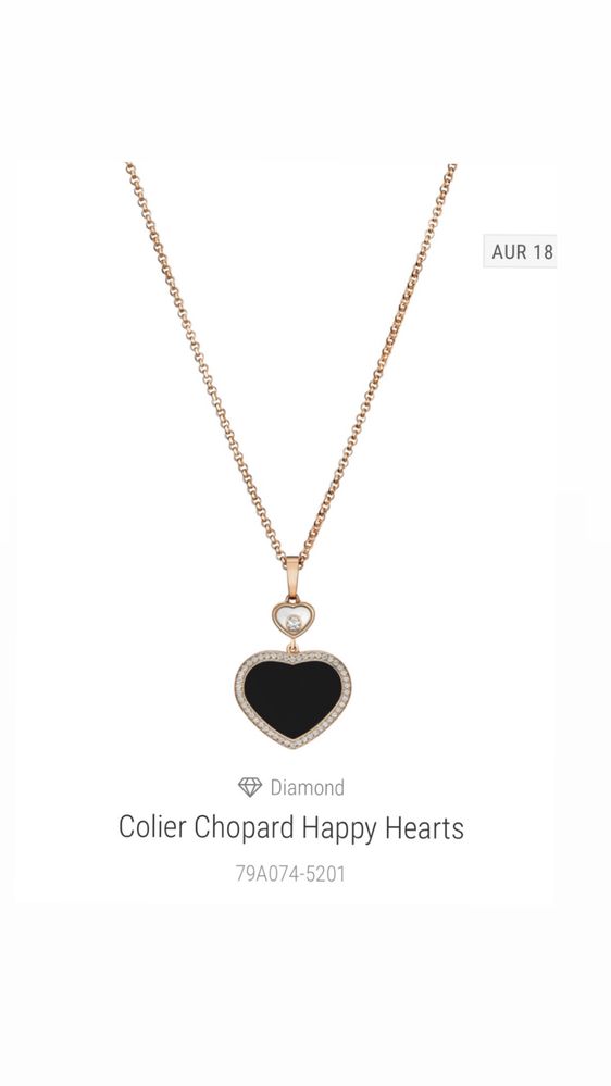 Colier Chopard Happy Hearts Negru