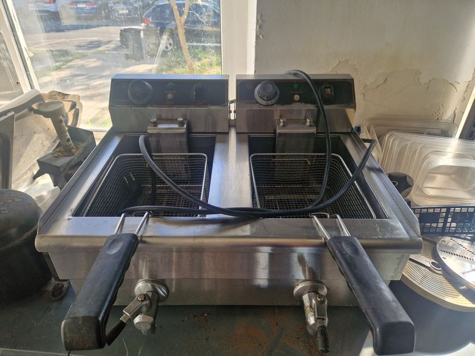 Friteuze electrice inox, 220v sau 380v, cu banc sau de banc