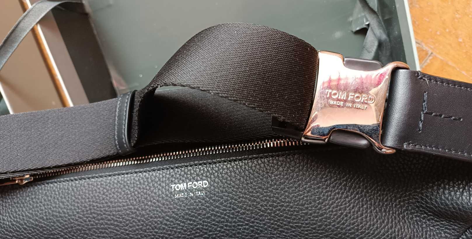 Tom Ford Grain Leather Buckley belt bag, Том Форд чанта за кръст