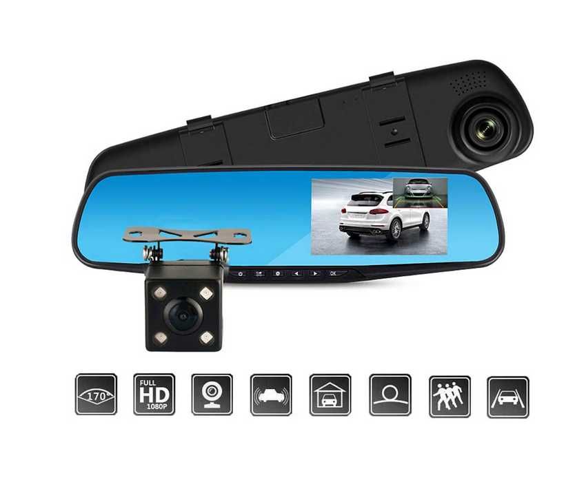 Огледало за обратно виждане с DVR видео камера, Full HD-4.3 inch.