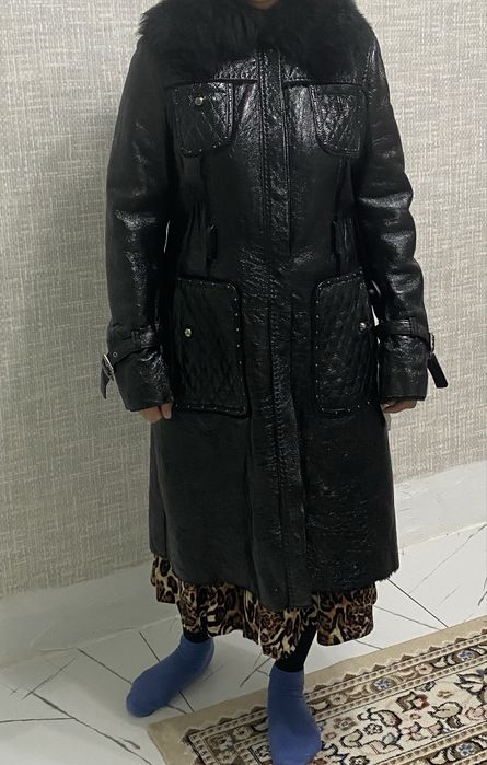 Норковая кожаная шуба