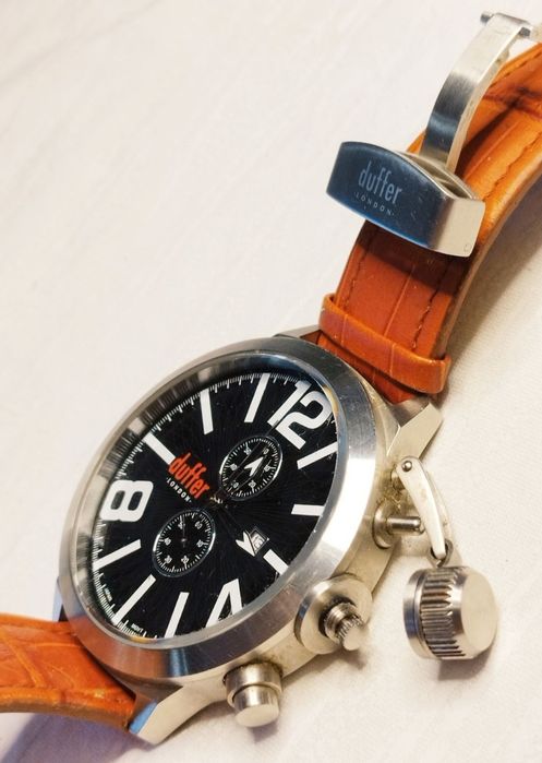 Ceas cronograf bărbătesc Duffer of London, cu dată și curea din piele
