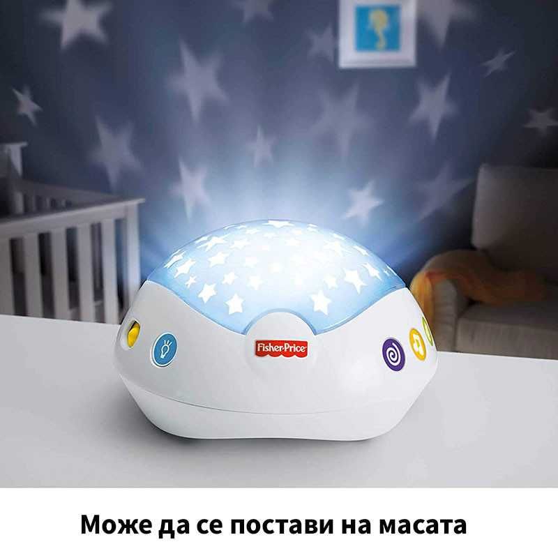 Плюшено мече 50 см., Fisher Price Музикална въртележка - проектор 3 в1