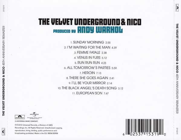 CD The Velvet Underground & Nico (45th Anniversary Remaster) 2012