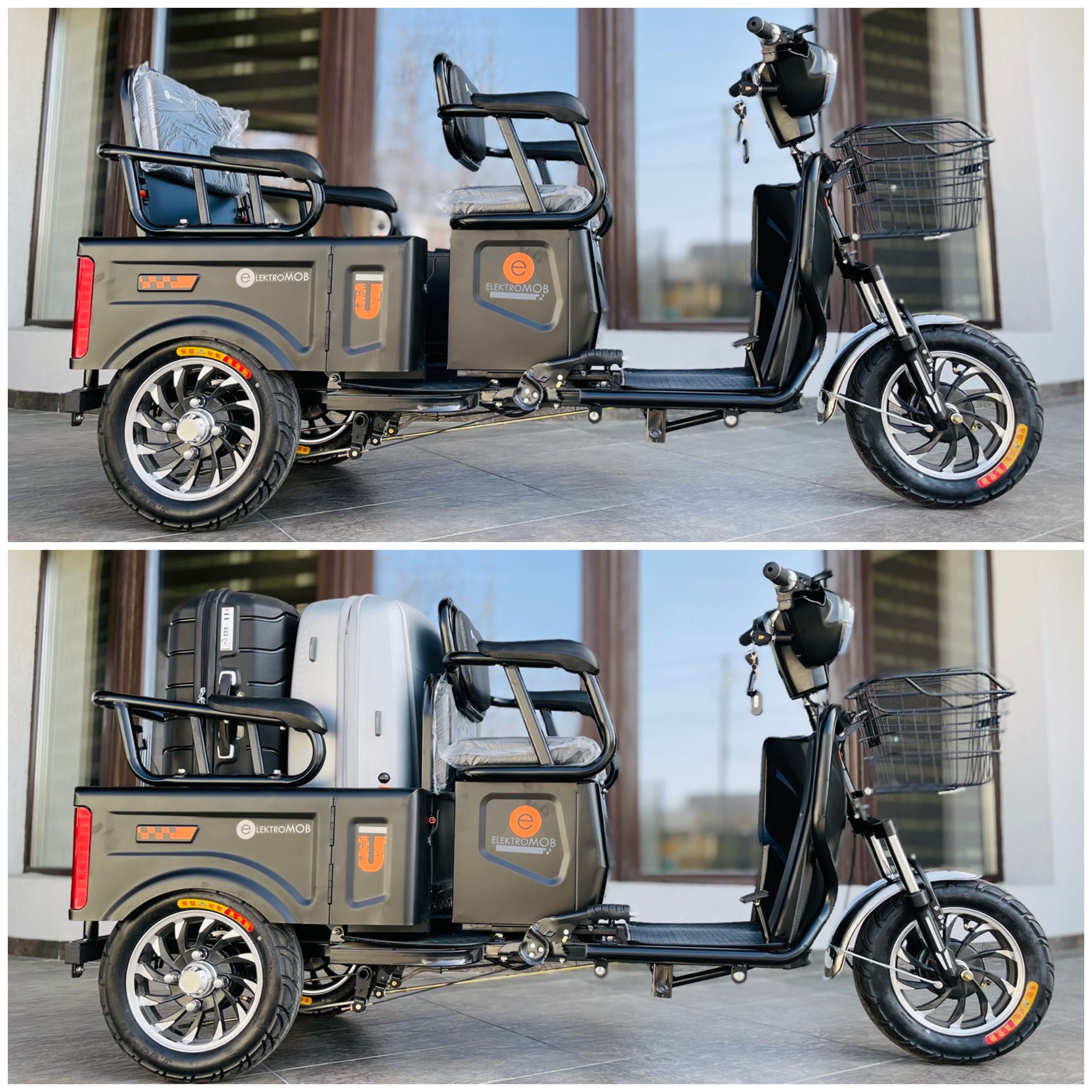 TUK TUK Tricicleta Triciclu Electrica 2 Locuri Baterie 20Ah Scuter ‼️