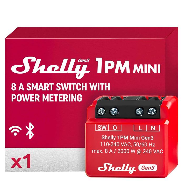 Shelly 1PM Mini Gen3 - Comutator inteligent WLAN si Bluetooth