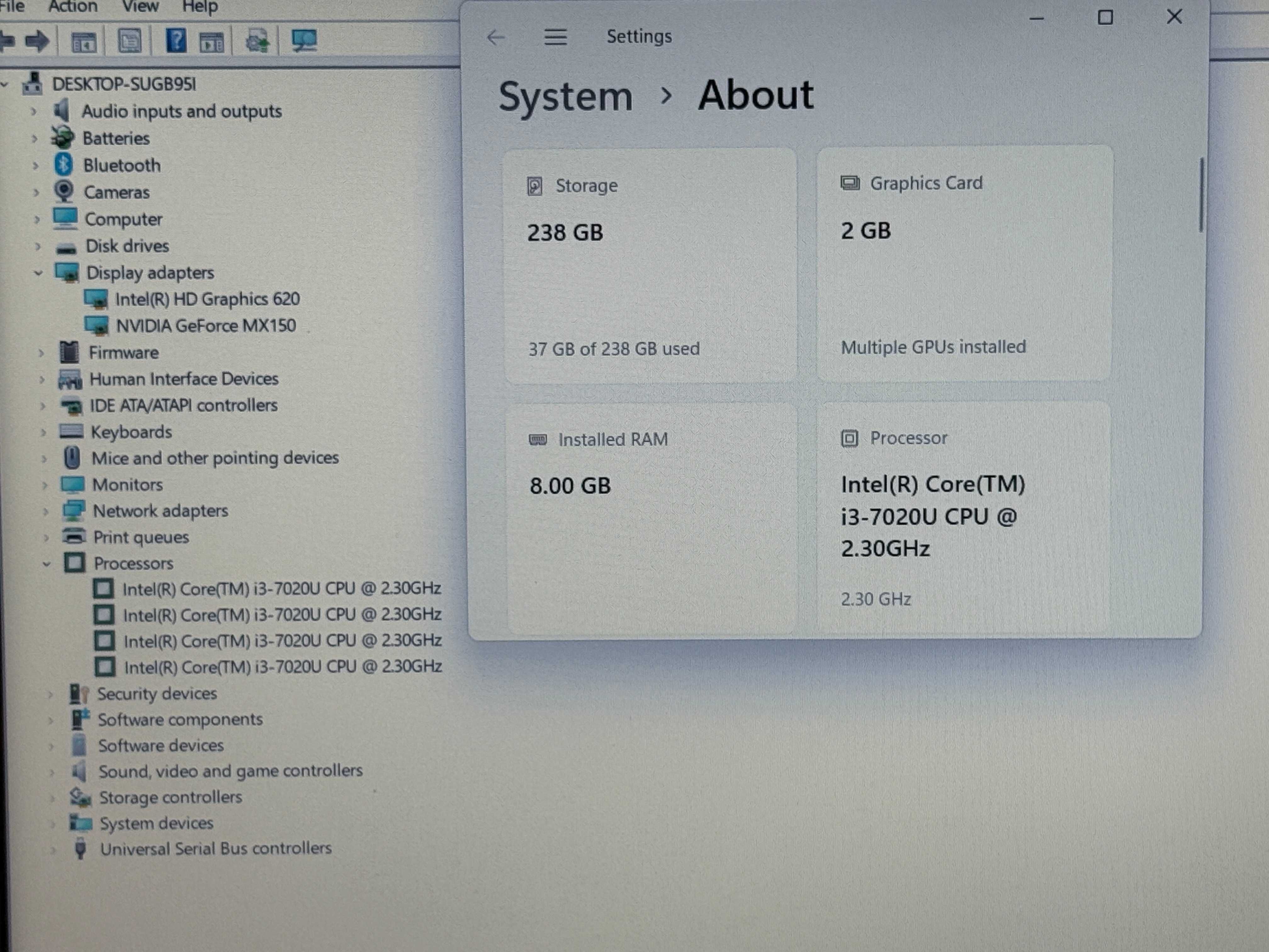 15.6 FHD Lenovo 330`Core i3-7020U/Nvidia MX150/8GB DDR4/256GB SSD
