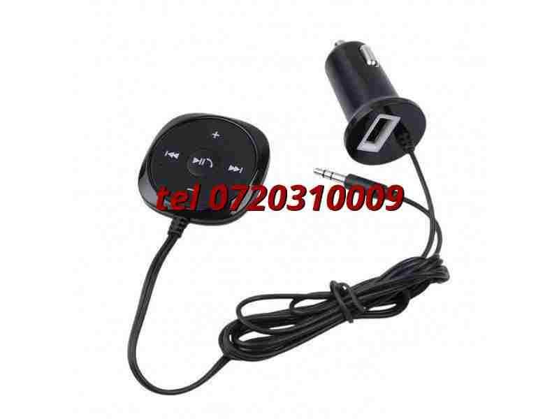 Car Kit Bluetooth Wireless Auxiliar Universal Cu Bricheta 2 X Usb