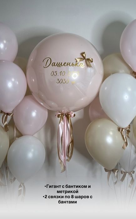Шары на выписку из роддома для девочки или мальчика.Астана.Наклейки