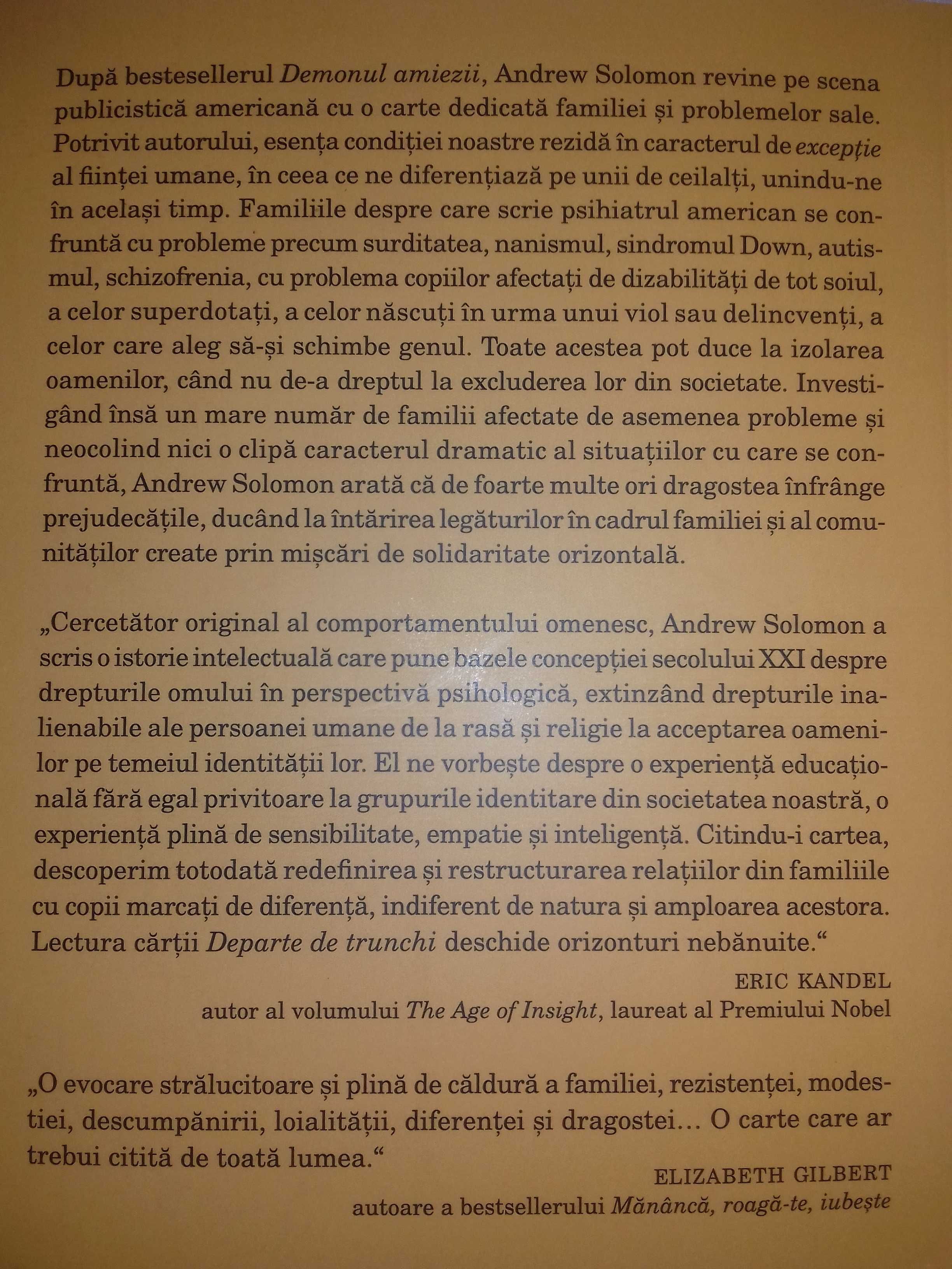 Andrew Solomon--Departe de trunchi--carte nouă--psihologie--892 pagini