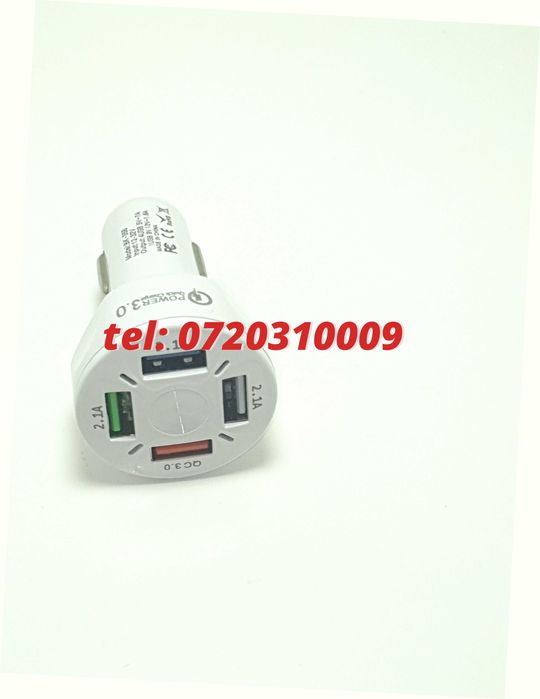 Incarcator Masina Auto 4 Porturi Bricheta Usb Qc Incarcare Rapida