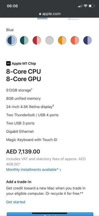 iMac 24inch 8/512GB + Ethernet+Keyboard with Touch ID
