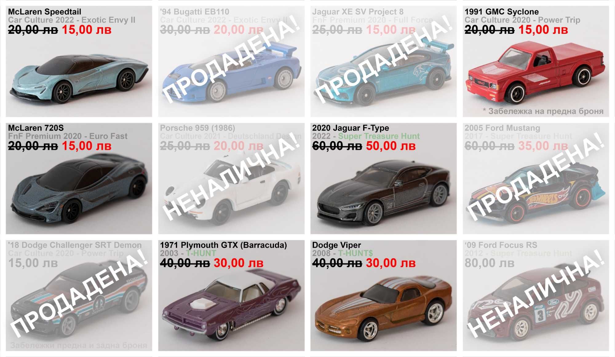 Метални колички 1:64 от колекция Hot Wheels Premium HW отворени