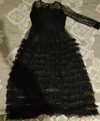 Вечерние черное женское платье