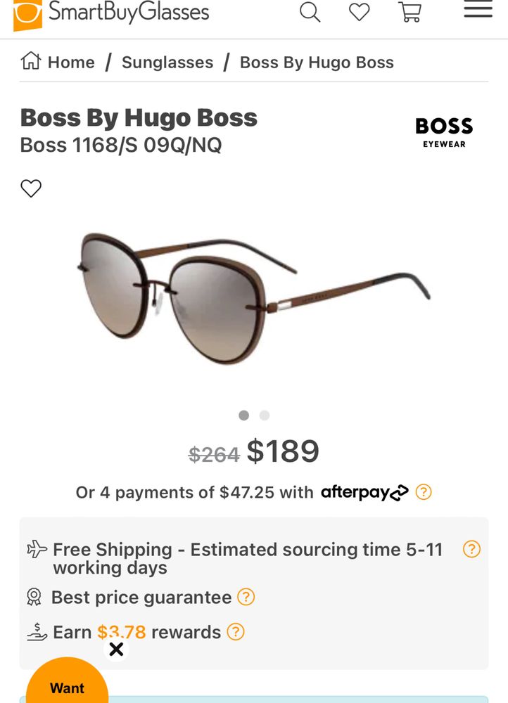 Дамски слънчеви очила Hugo Boss