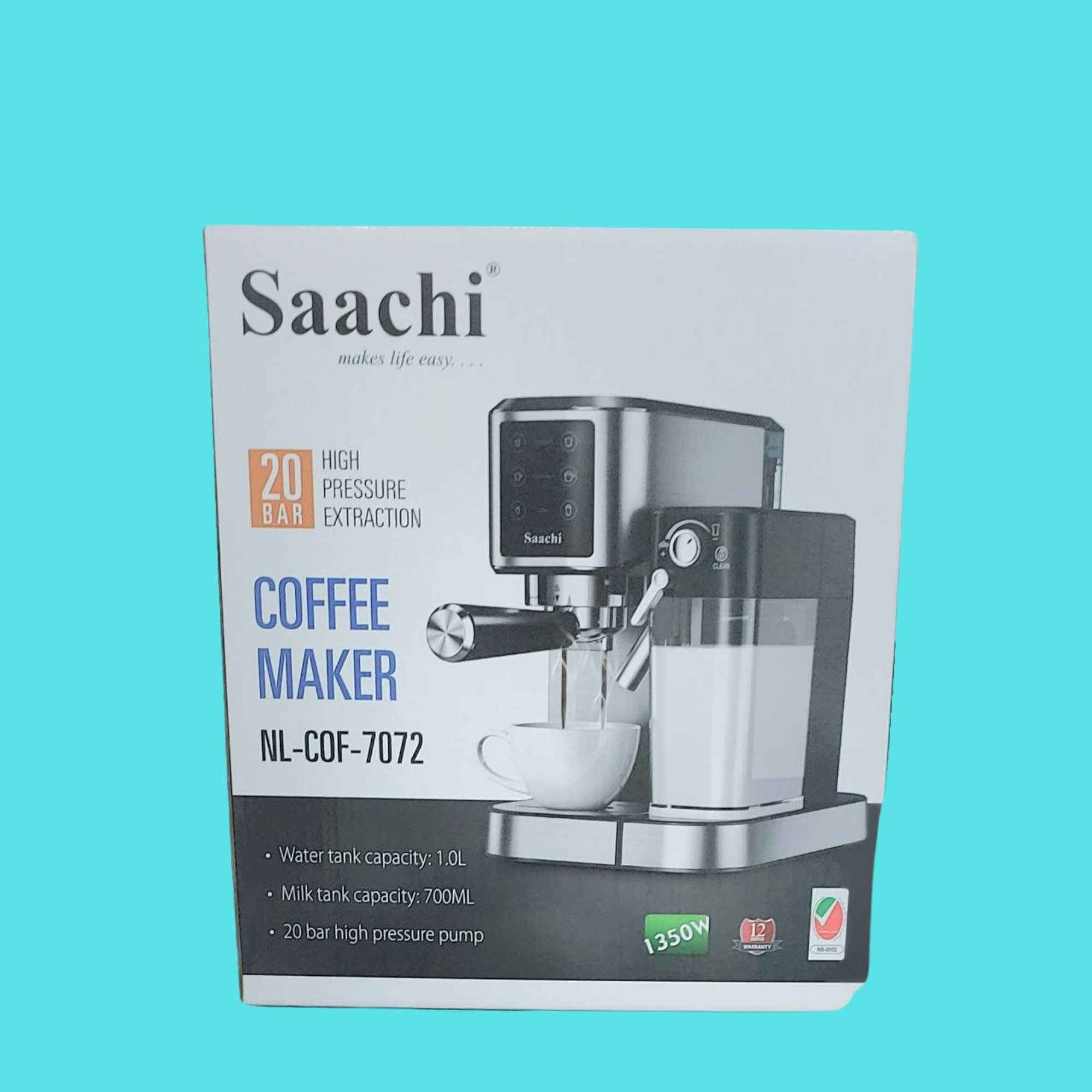 Рожковая кофеварка Saachi NL-COF-7072 c капучинтором кофемашина