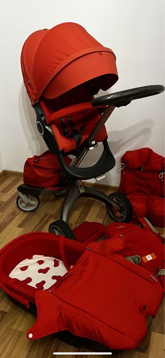 Carucior Stokke sport landou kit vara marsupiu scoica stare foarte bun