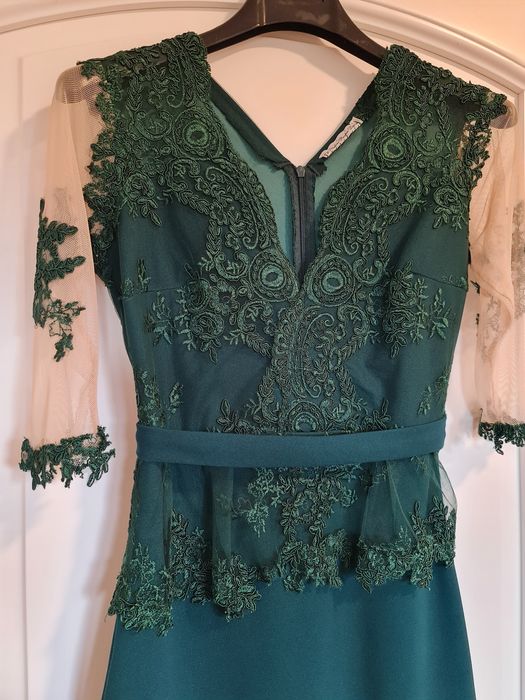 Rochie verde cu dantela