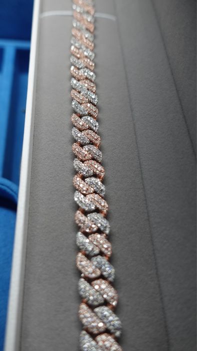 Bratara Custom Cuban Two Tone Din Argint 925 Cu Diamante FL-IF Moiss