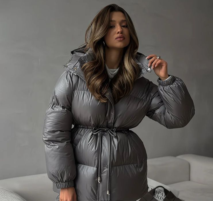 Куртка , зима , серая теплая