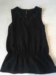 bluza fara maneca, din voal, cu paiete negre pe piept, Zara