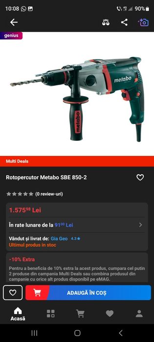 Bormasina metabo SBE 850-2