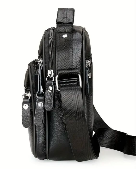 -10%Промоция• Мъжки елегантни и стилни ретро чантички/Черна ест. кожа!