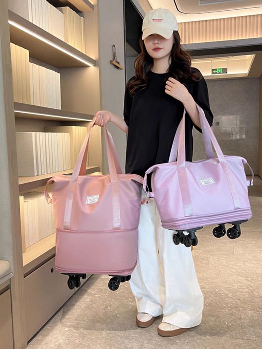 Дорожная складная сумка на колёсиках