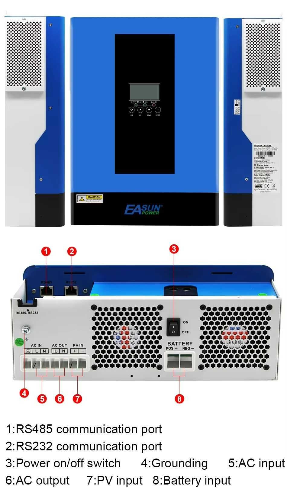 Invertor EASUN Offgrid 48V  SMG III, 6.2KW Sinus Pur si modul WIFI