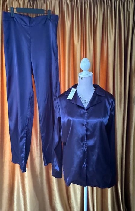 Veronika Guardi Lounge Pijama Set mov mix mătase