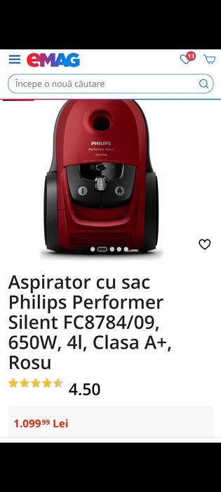 Philips cu sac nou, garantie 1 luna.