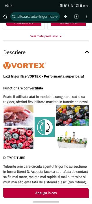 Lada frigorifica Vortex 99L