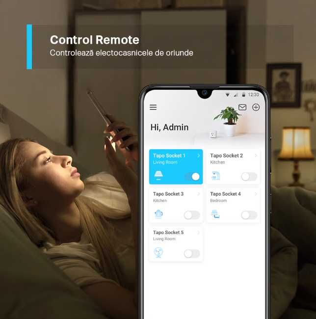 2 prize Wi-Fi smart TP-Link Mini Tapo P100 cu control vocal mod away