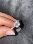 Inel de logodna aur alb 18K cu diamante