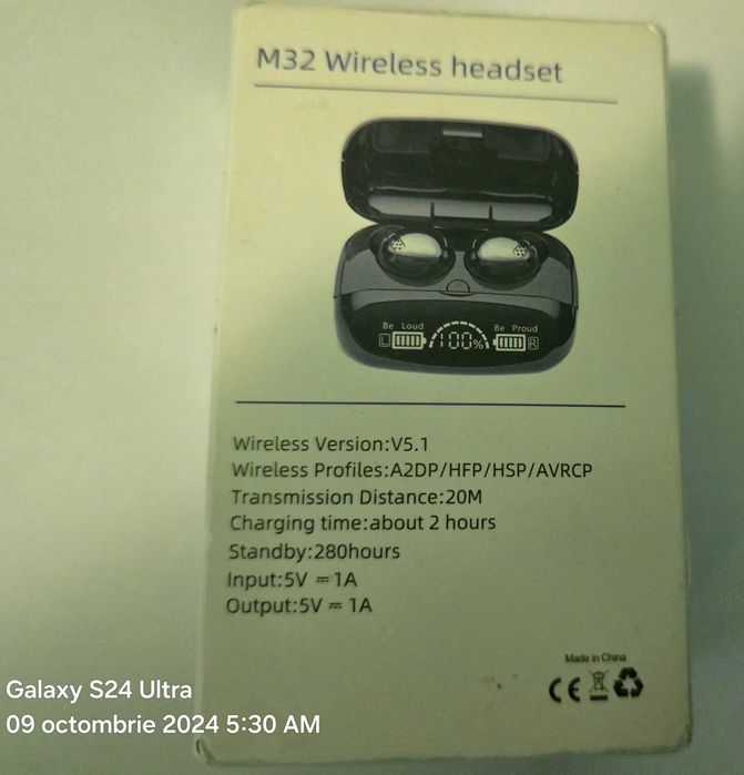 Casti Audio Wireless fara fir, Bluetooth 5.1, tip Earbuds