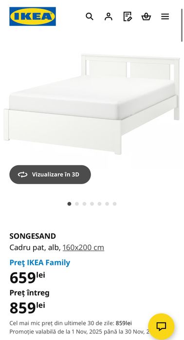 Pat Ikea Alb Nou