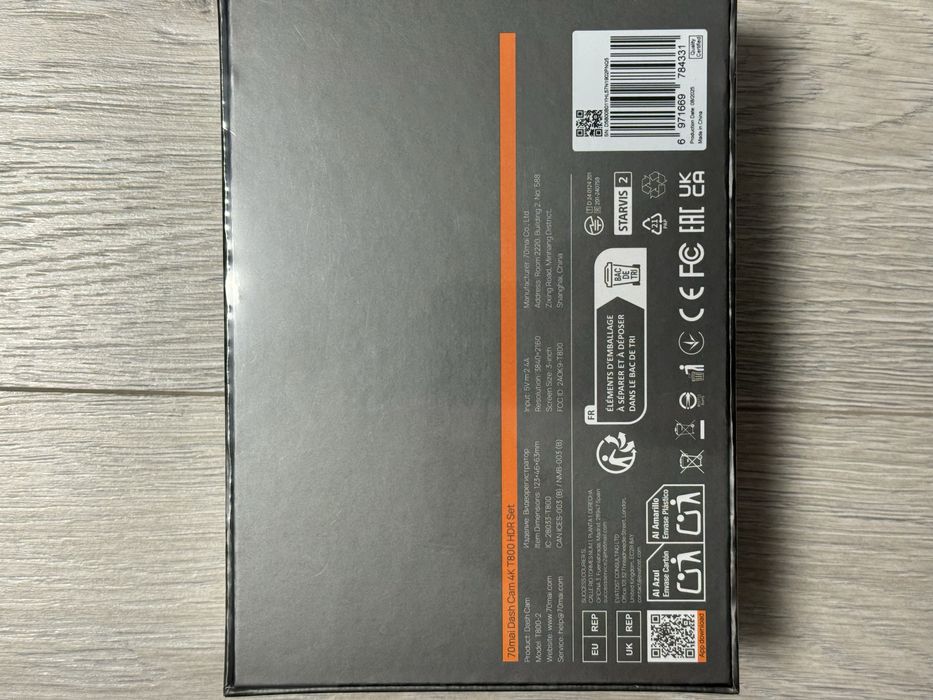 Dashcam camera bord 70mai t800