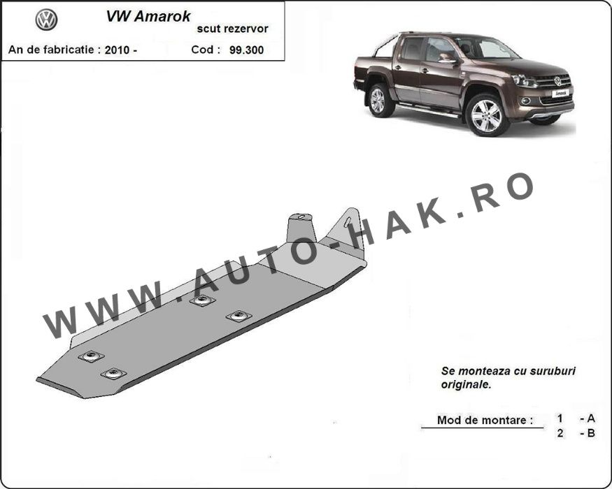 Scut metalic rezervor VW Amarok 2010-prezent