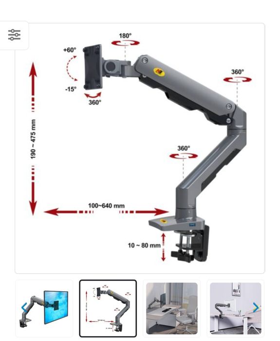 Stolga buriluvchan kronshteyn monitor uchun North Bayou NB H