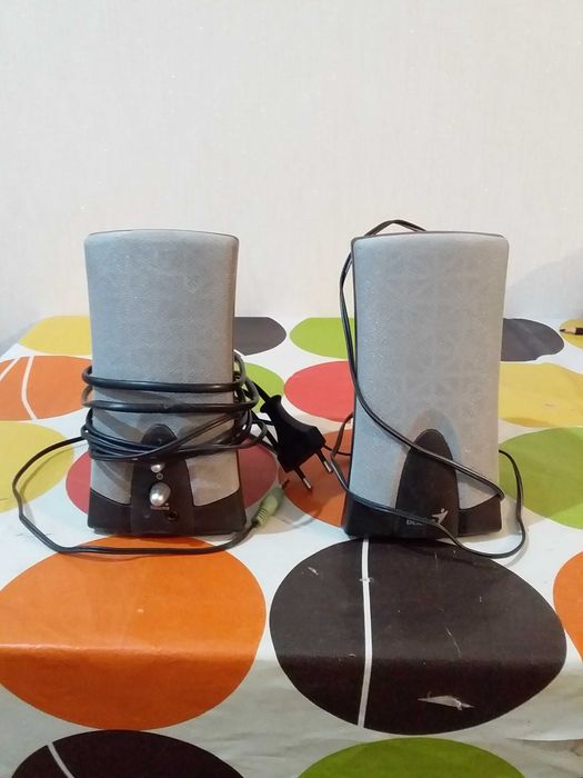 2 Колонки Genius. для PC. Смартфона. AUX. Шнур Питания. Цена. 1500 тг.
