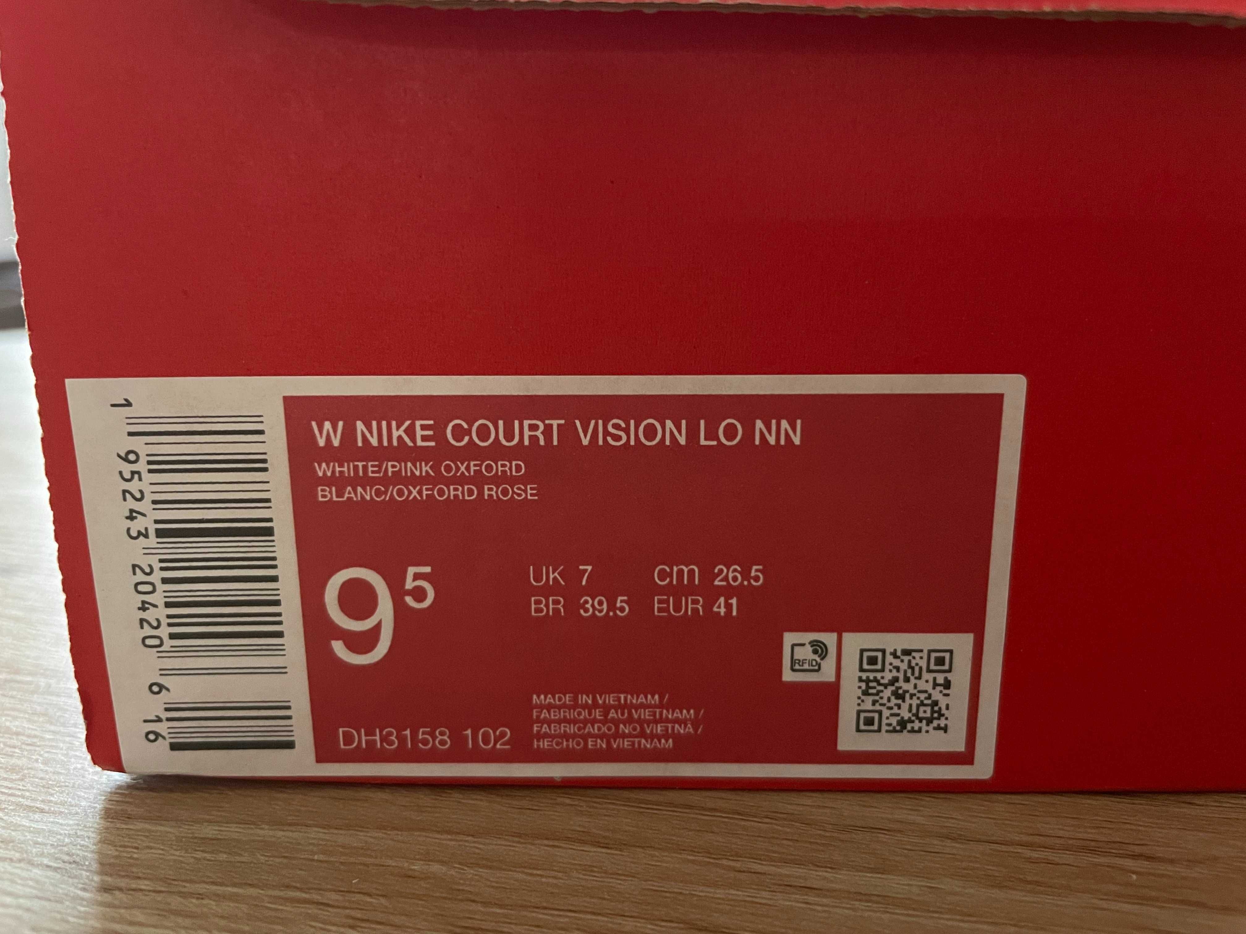Nike Court Vision Low - Нови Дамски маратонки р. 41 бяло/розово