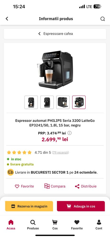 Espressor automat PHILIPS Seria 3200 LatteGo