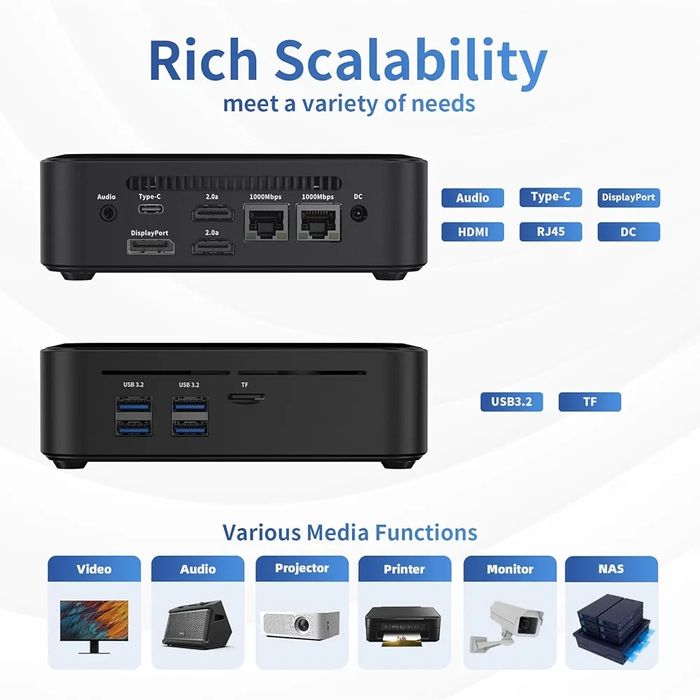 Mini PC DreamQuest 11 Pro Intel N100 (până la 3,4 GHz) 32 GB DDR4 1 TB