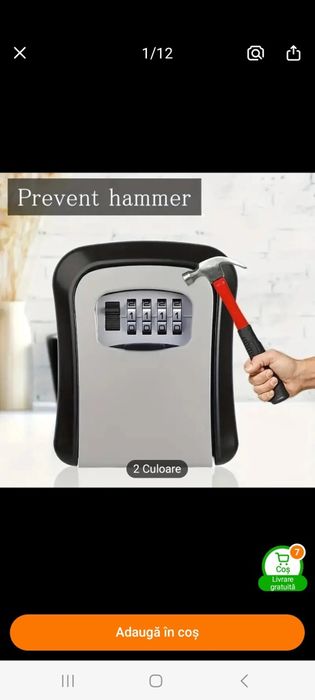 Key locker - mini seif pentru chei, cu cifru
