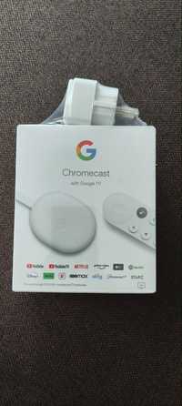 Chromecast 4k sigilat + adaptor priza Uk-Europa