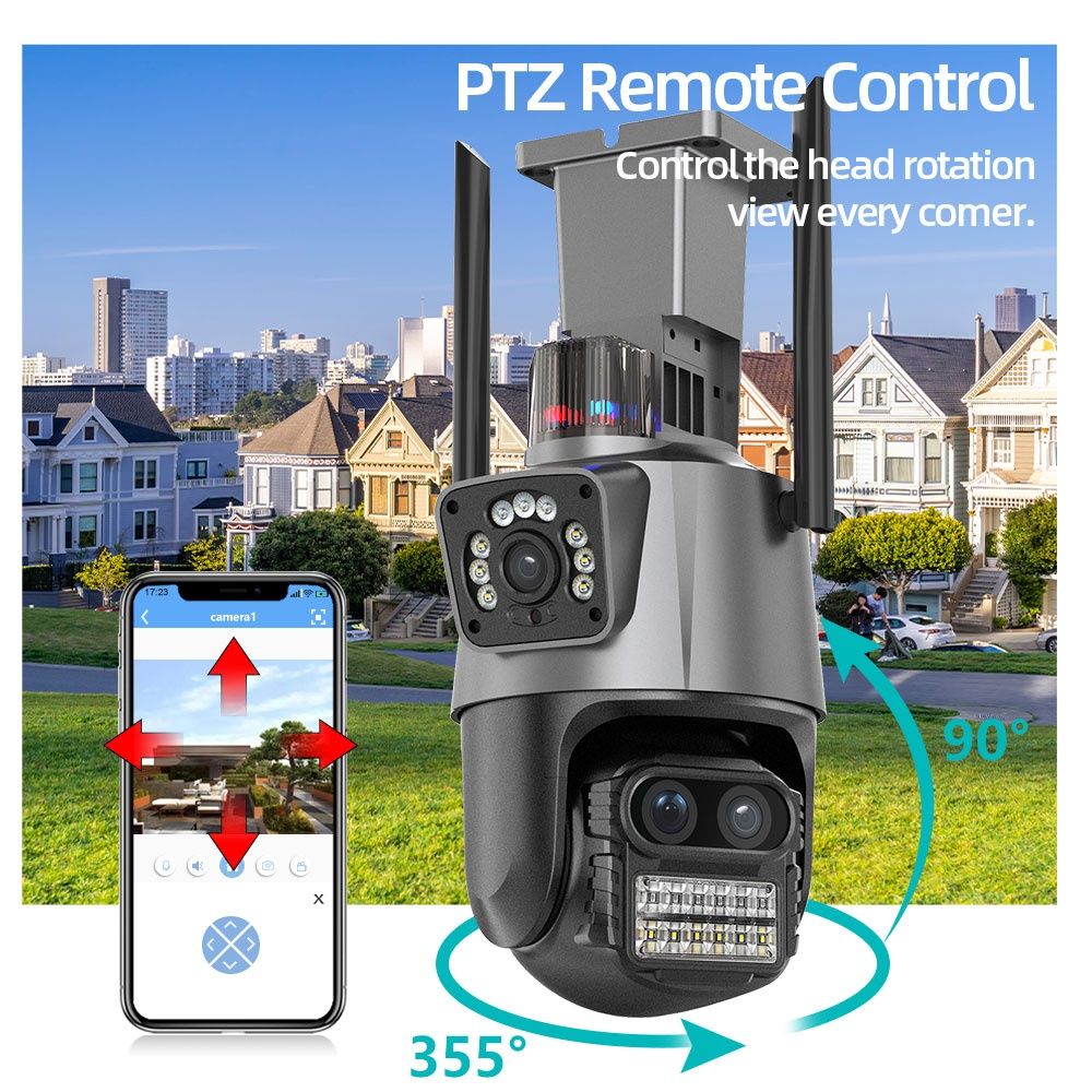 Smart wifi kamera 360 PTZ camera наружная камера iCSee